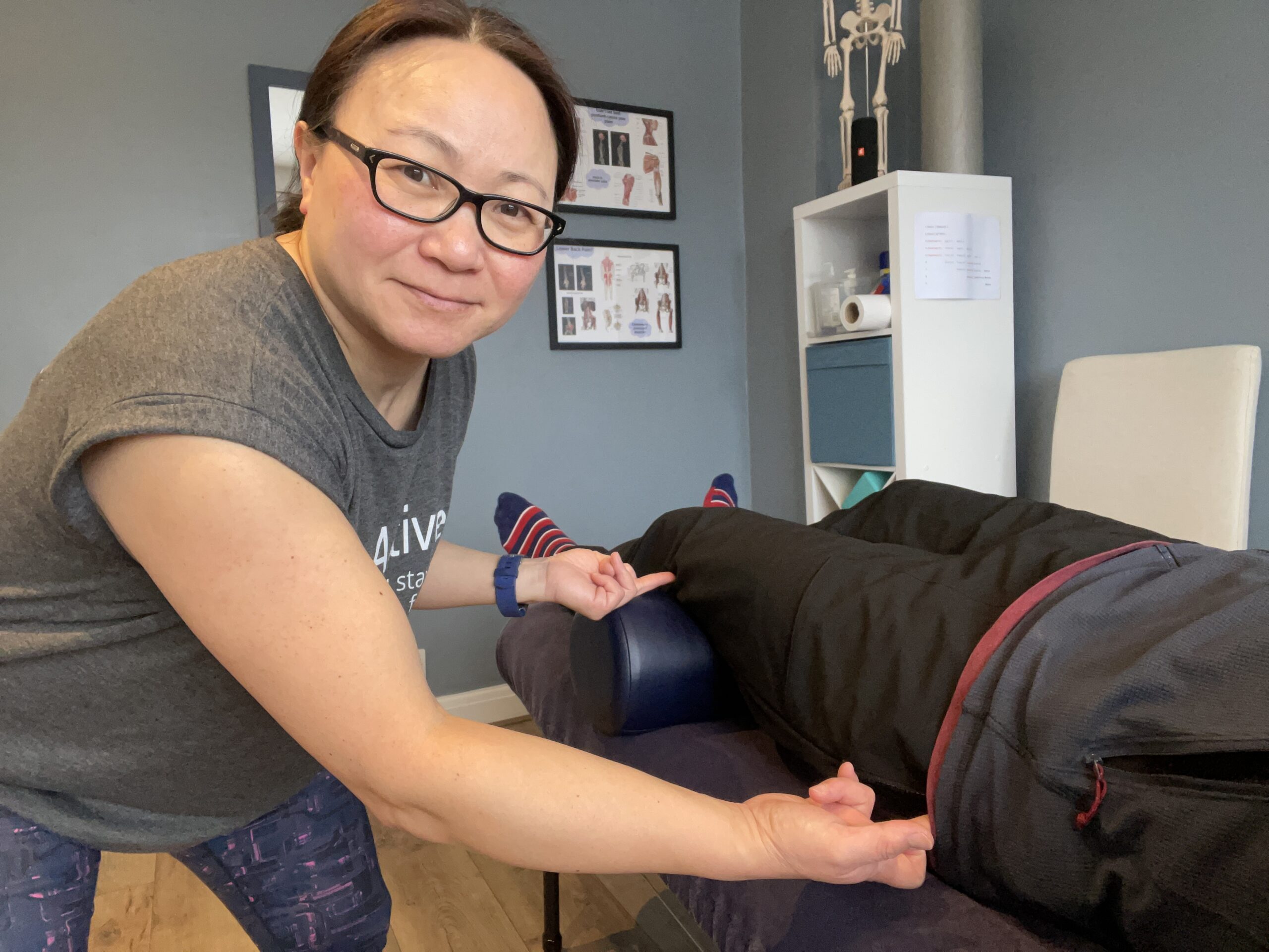 Sabrina doing a treatment